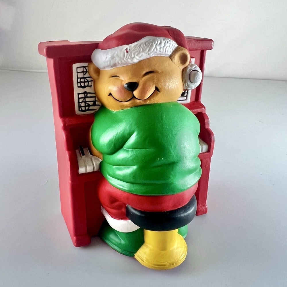 VTG Avon Play It Again Mr Keys Musical Bear Piano Plug In Christmas Lights
